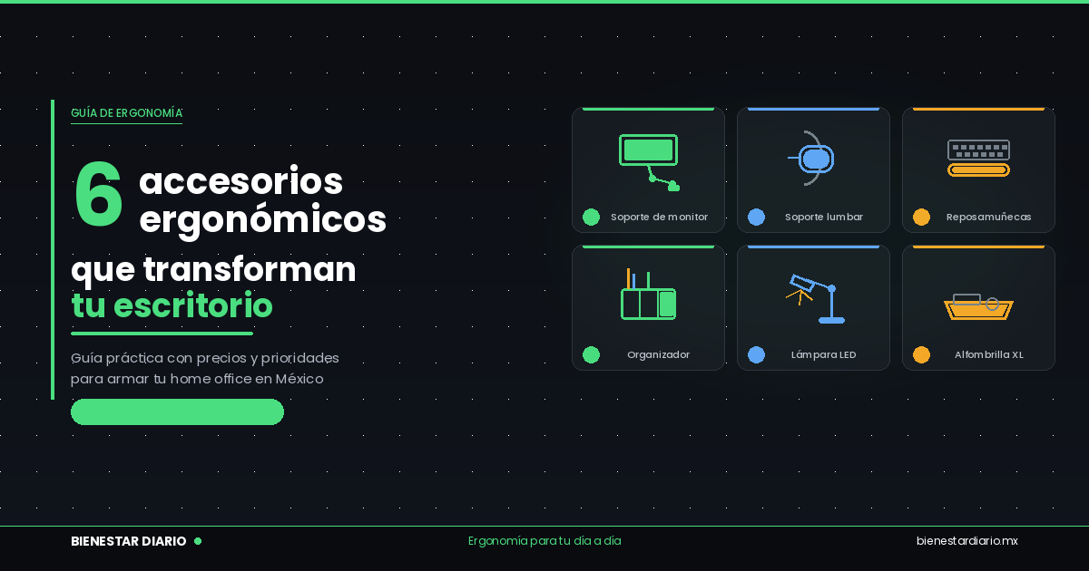 6 accesorios ergonómicos que transforman tu escritorio