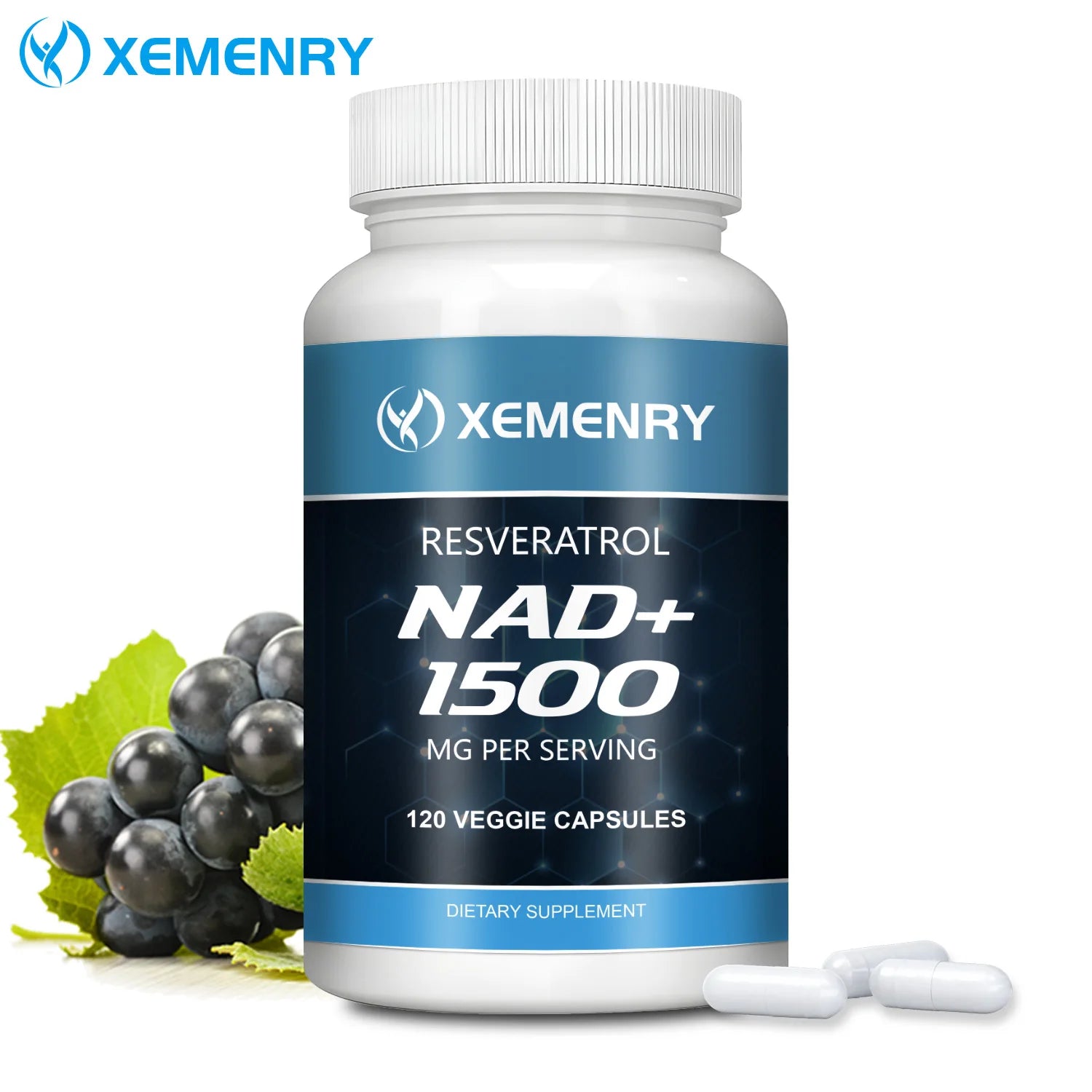 NAD+ con Resveratrol – Energía Celular, Antienvejecimiento e Inmunidad – 120 Cápsulas