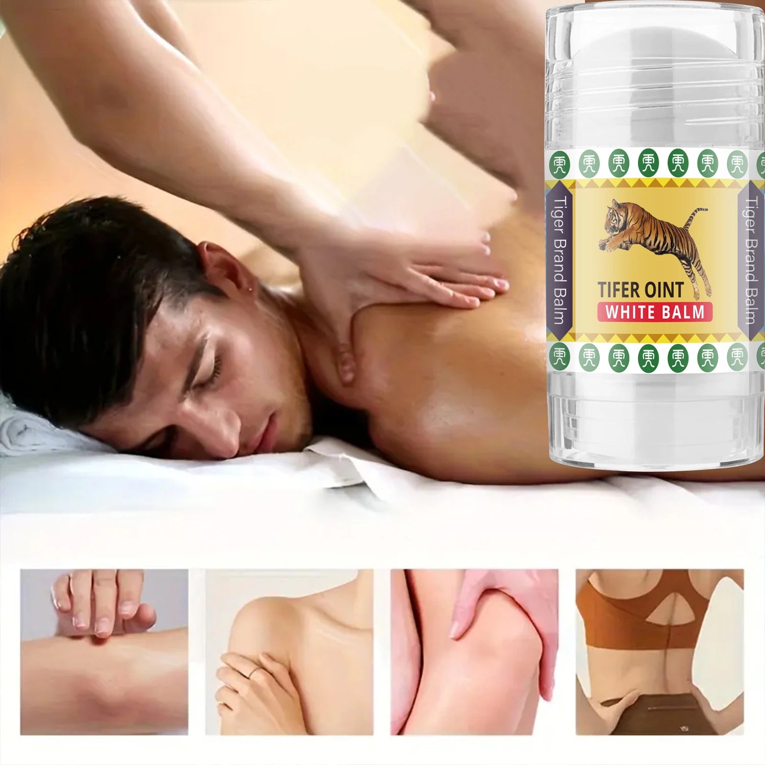 Crema Masaje Tiger Body – con Vitamina E y Aceite de Oliva, Hidratación Profunda sin Residuo Graso