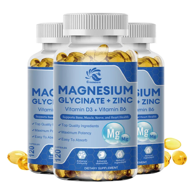 Magnesio Glicinato con D3 y B6 – Relajación, Sueño, Músculos y Corazón