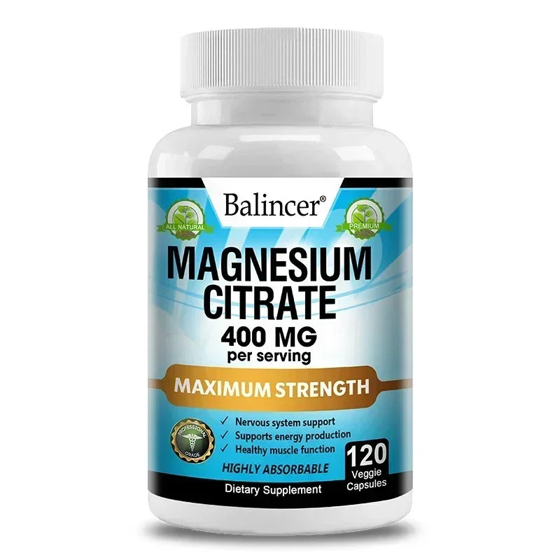 Magnesio Citrato 400mg – Corazón, Músculos, Nervios, Huesos y Digestión