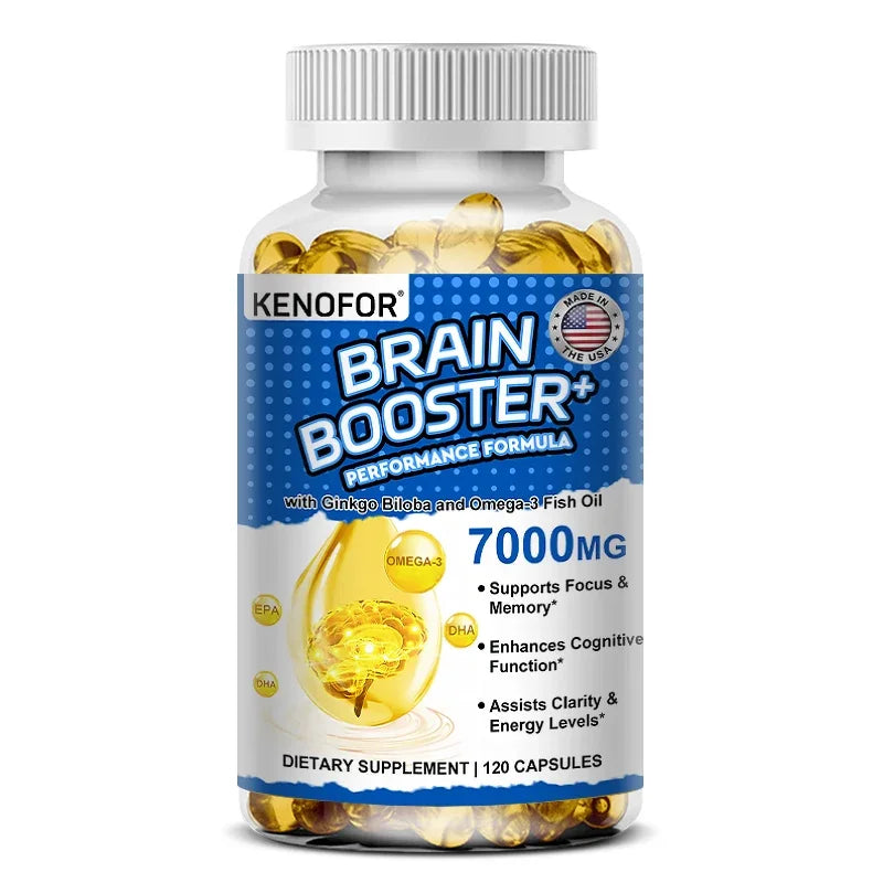 Omega 3 Aceite de Pescado – 1200mg EPA + 600mg DHA con Ginkgo Biloba para Corazón, Cerebro e Inmunidad