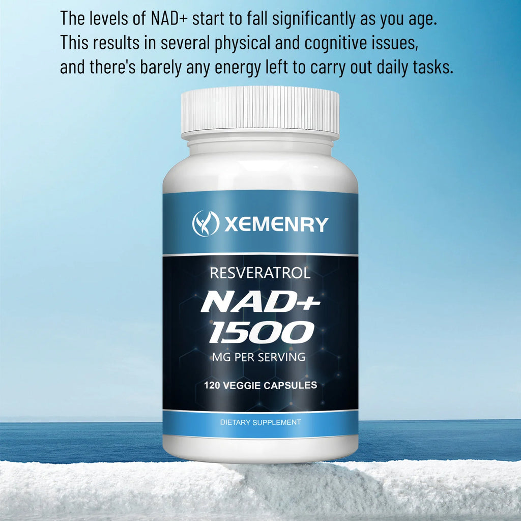 NAD+ con Resveratrol – Energía Celular, Antienvejecimiento e Inmunidad – 120 Cápsulas