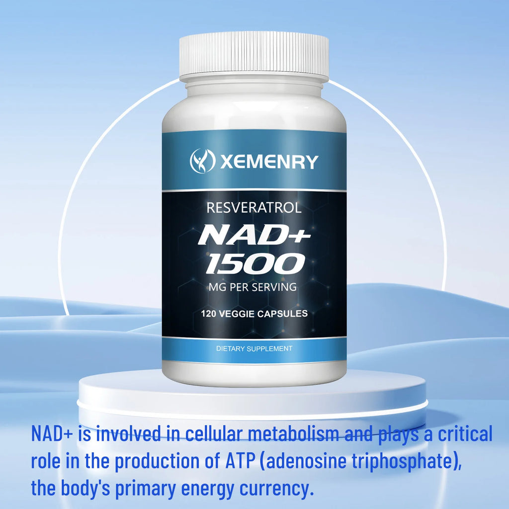 NAD+ con Resveratrol – Energía Celular, Antienvejecimiento e Inmunidad – 120 Cápsulas