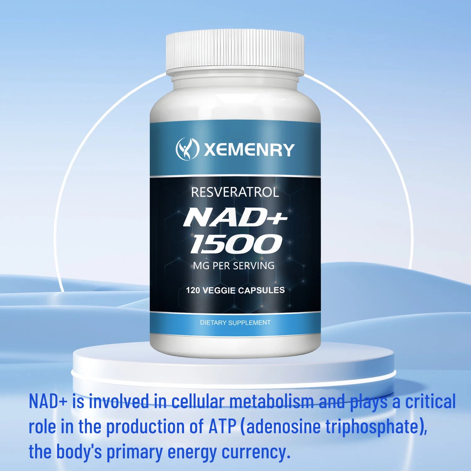NAD+ con Resveratrol – Energía Celular, Antienvejecimiento e Inmunidad – 120 Cápsulas