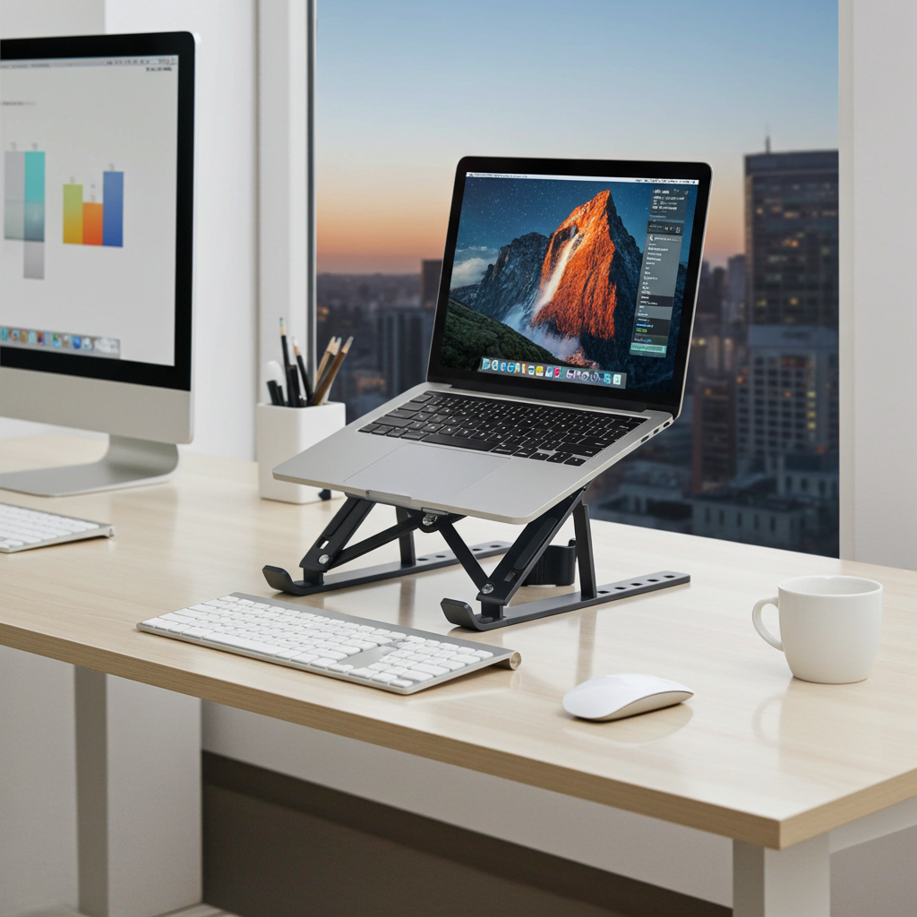 Stand para Laptop de Aluminio – Ajustable, Plegable y con Ventilación para MacBook y Notebooks