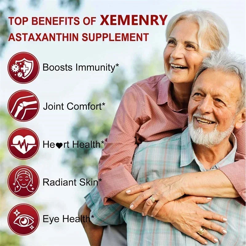 Astaxanthin 24mg con Ashwagandha – Antioxidante para Piel, Ojos, Articulaciones e Inmunidad