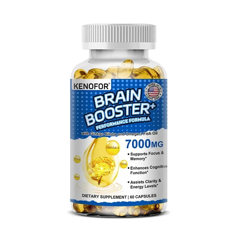 Omega 3 Aceite de Pescado – 1200mg EPA + 600mg DHA con Ginkgo Biloba para Corazón, Cerebro e Inmunidad