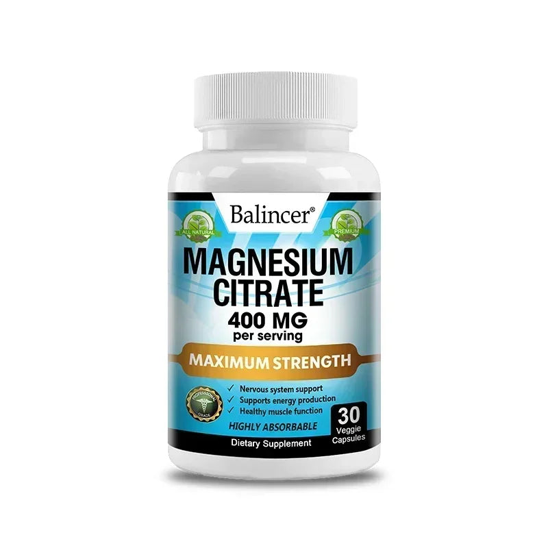 Magnesio Citrato 400mg – Corazón, Músculos, Nervios, Huesos y Digestión