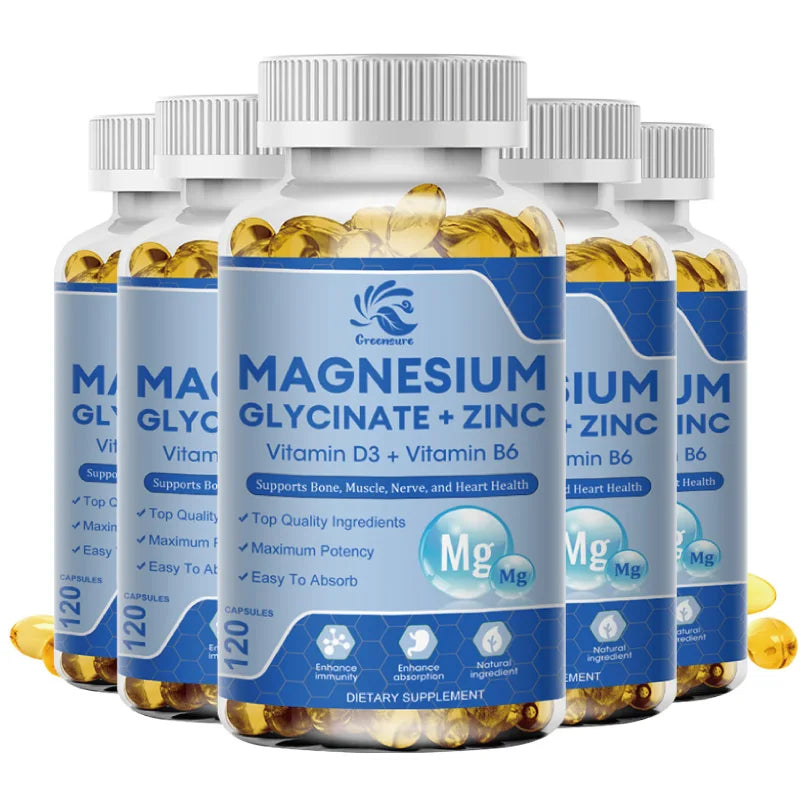 Magnesio Glicinato con D3 y B6 – Relajación, Sueño, Músculos y Corazón
