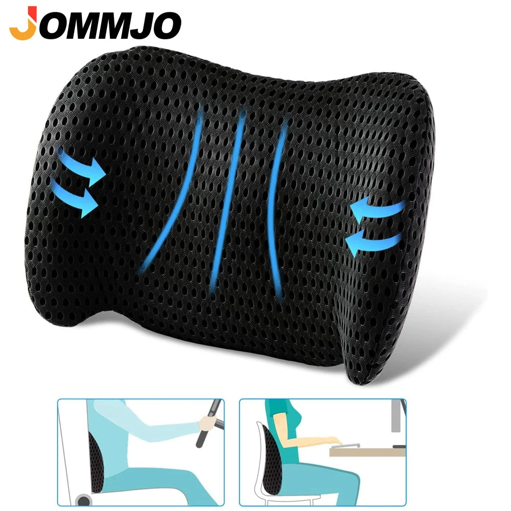 1Pcs Lumbar Support Pillow - Memory Foam Lumbar Support Pillow for Lower Back Pain Relief for Car Seats, Office Chairs, Sofas