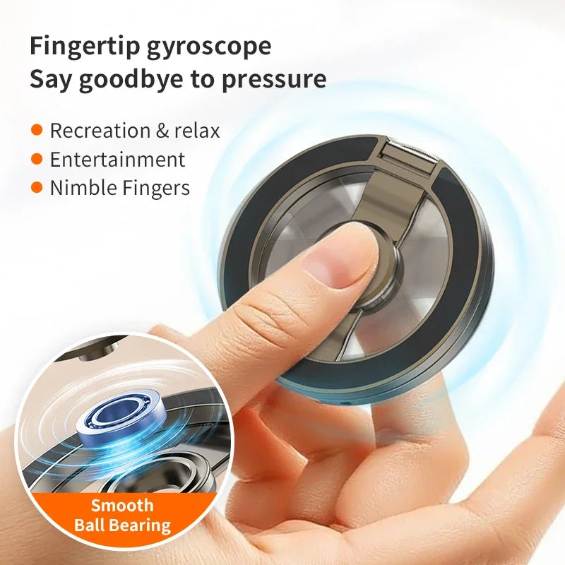 Foldable Double-Sided Mobile Phone Holder for Magsafe Iphone 17 16 15 14 13 360° Rotation Stand with Strong Magnet Finger Grip