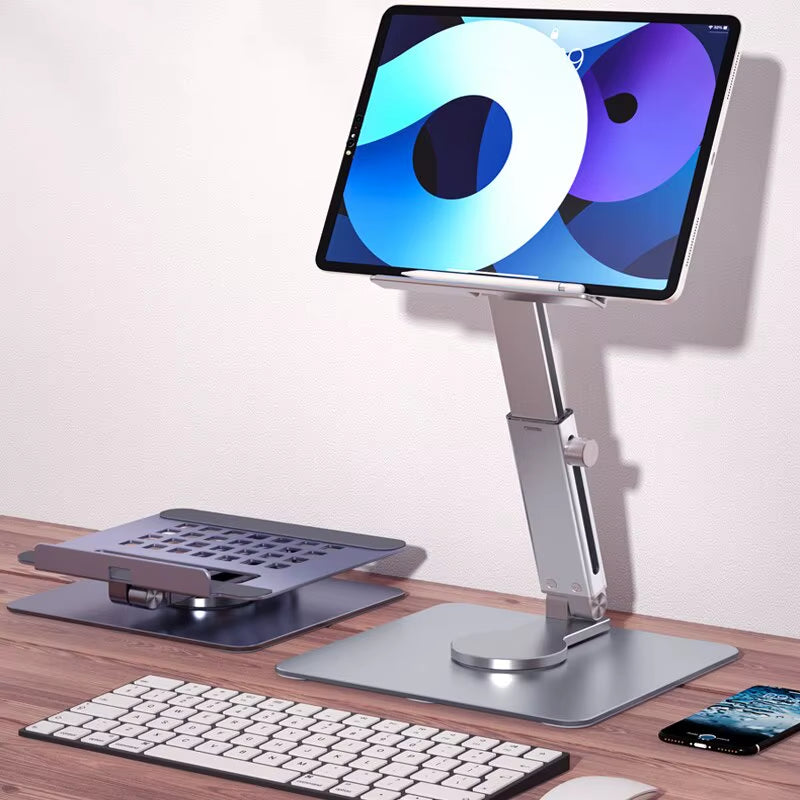 Aluminum Tablet Stand 360°Rotating Folding Adjustable Desk Holder Mount Riser for Ipad Pro Air 4 Mini 12.9 4-14 Inch Xiaomi Tab