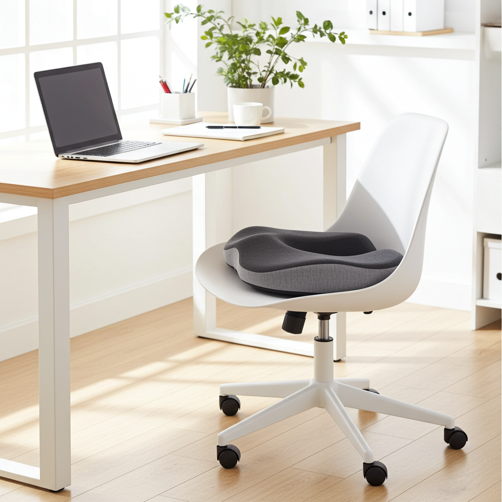 Cojín Ergonómico para Silla de Oficina – Memory Foam para Ciática, Cóccix y Postura