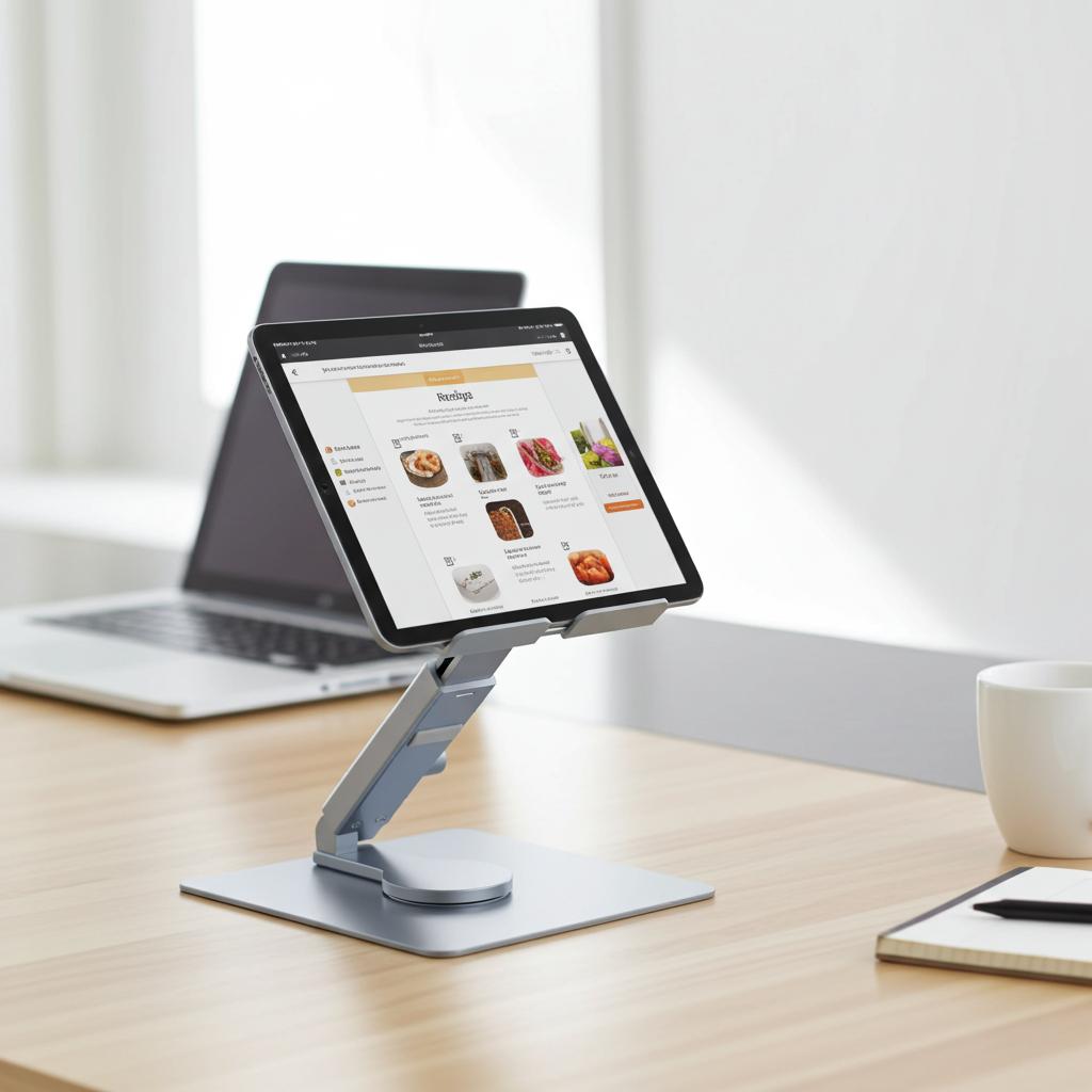 Soporte de Escritorio para Tablet en Aluminio – Rotación 360°, Plegable y Ajustable para iPad y Tablets de 4 a 14 Pulgadas
