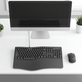 Teclado Bluetooth inalámbrico ergonómico para laptop, teclado de oficina con reposamuñecas para laptops y computadoras de escritorio, teclado ergonómico